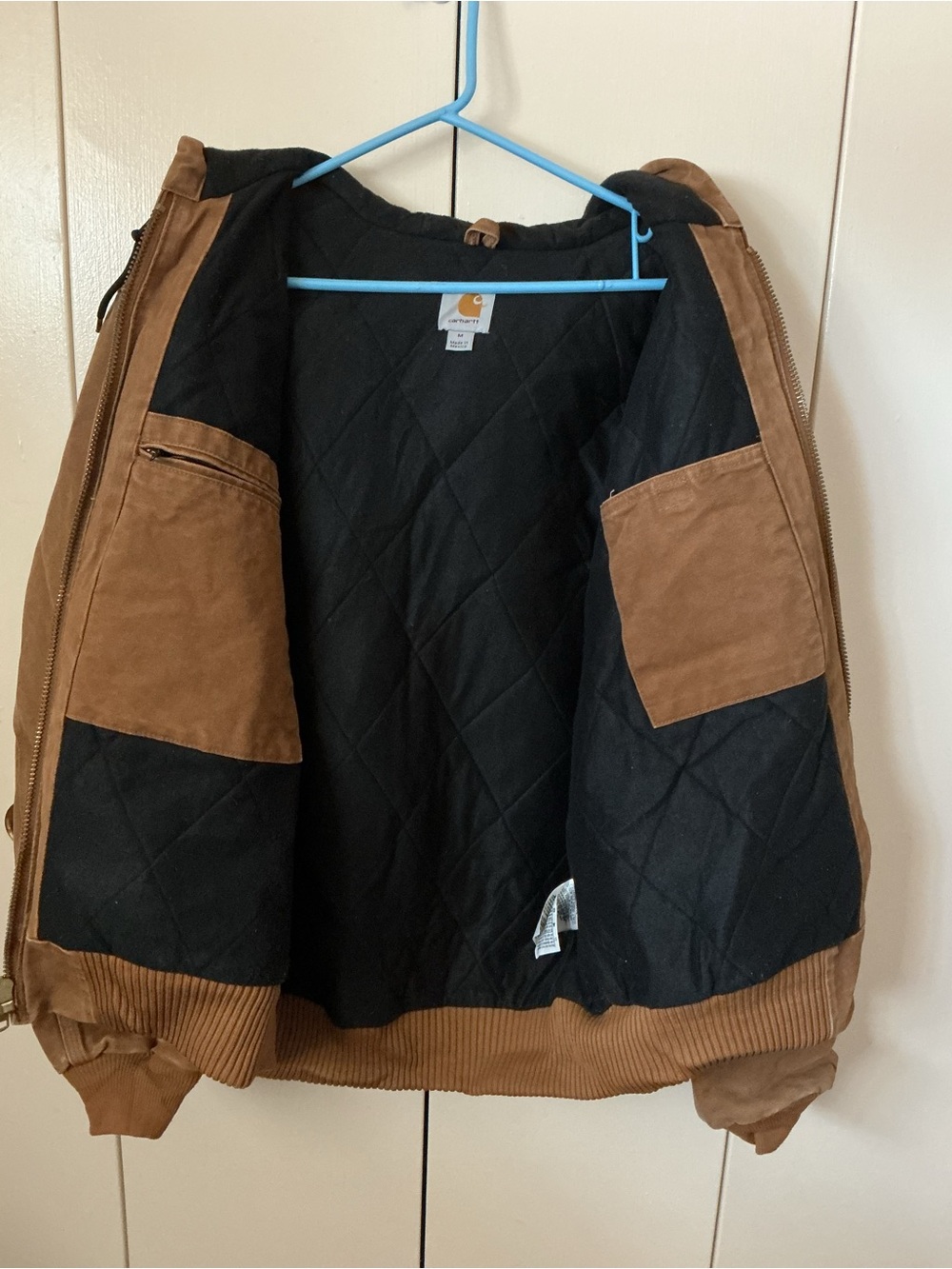 Men’s jacket medium/ Large Carhartt Brown Hooded Bomber Jacket